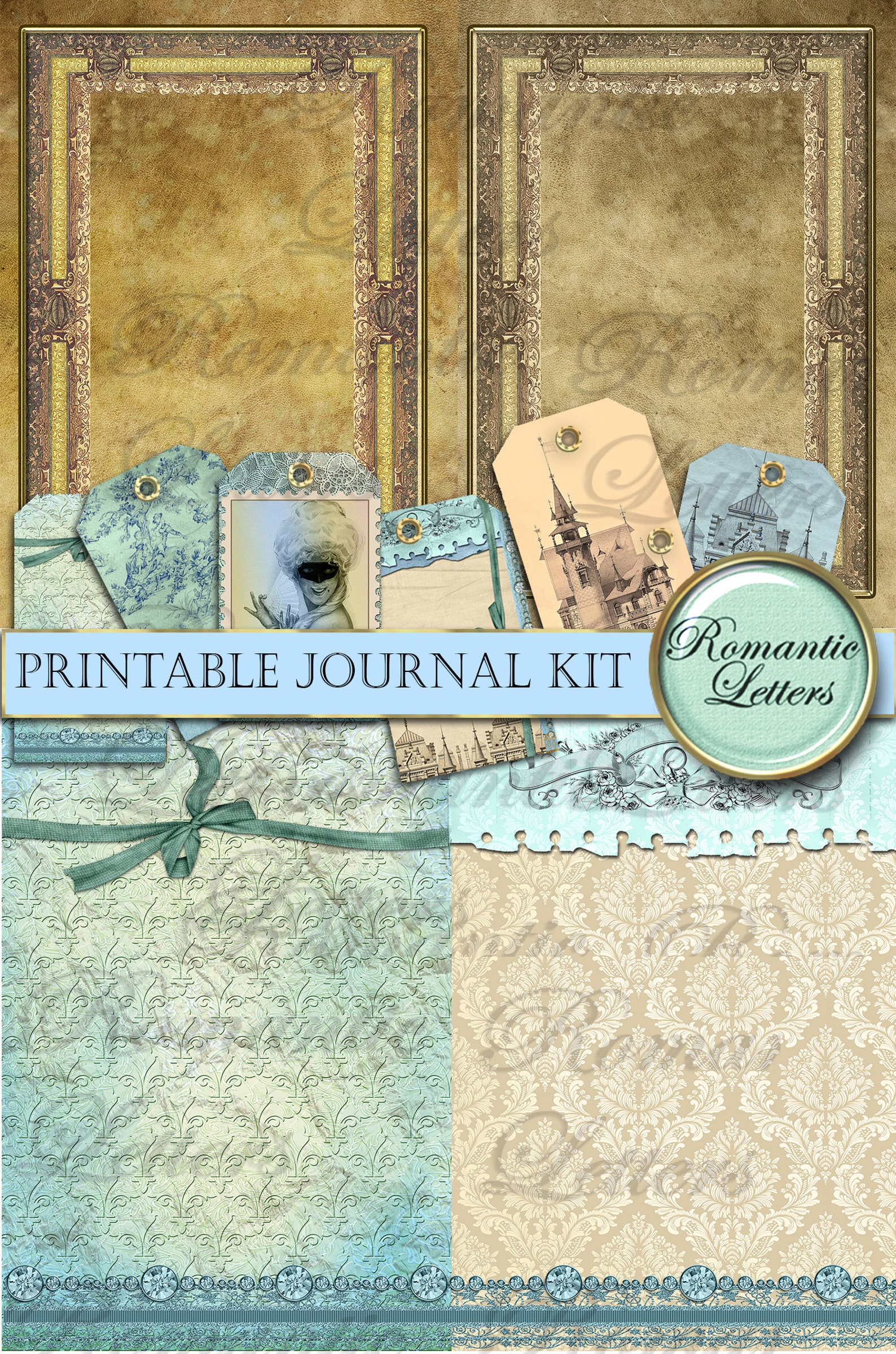 Printable Junk Journal Kit Digital Printable Junk Journal Paper Craft 8 ...