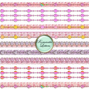 Digital Borders Diamond Lace Clip Art Digital Scrapbook Gemstone Shabby ...