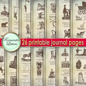 Victorian printable junk journal paper digital paper pack magazine Ephemera scrapbook printable paper decoupage craft paper A4 8.5x11 inch
