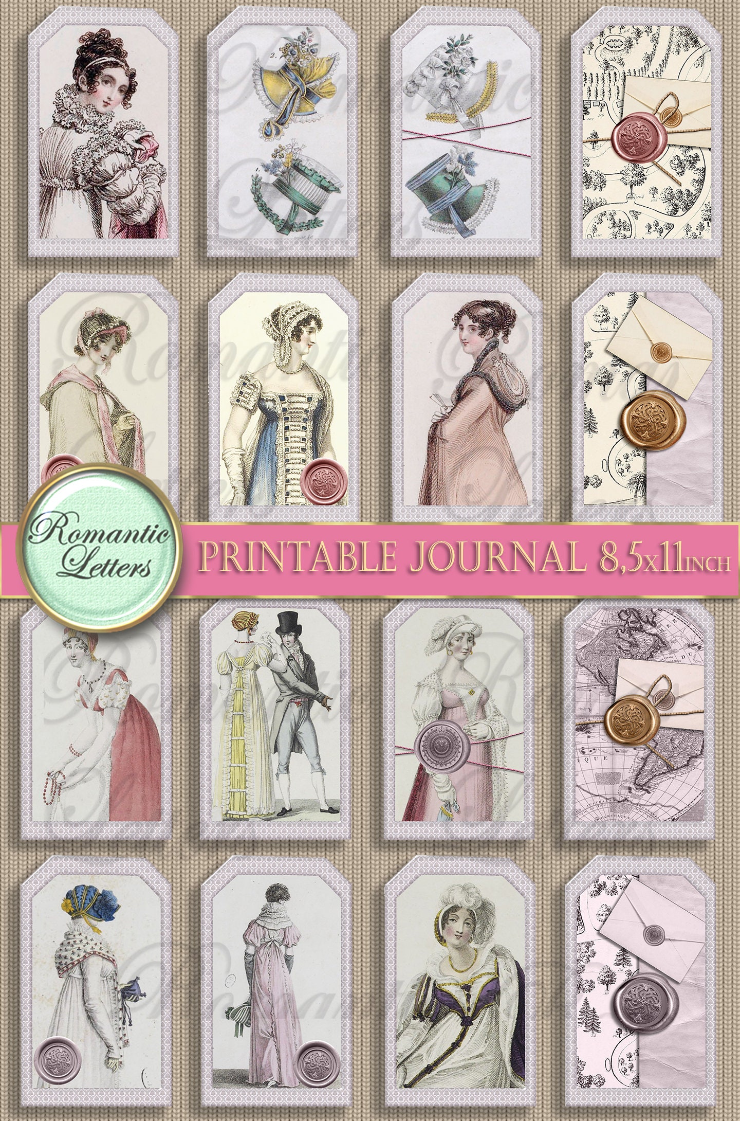 Printable Junk Journal Kit Printable Scrapbook Paper 8.5x11 Digital ...