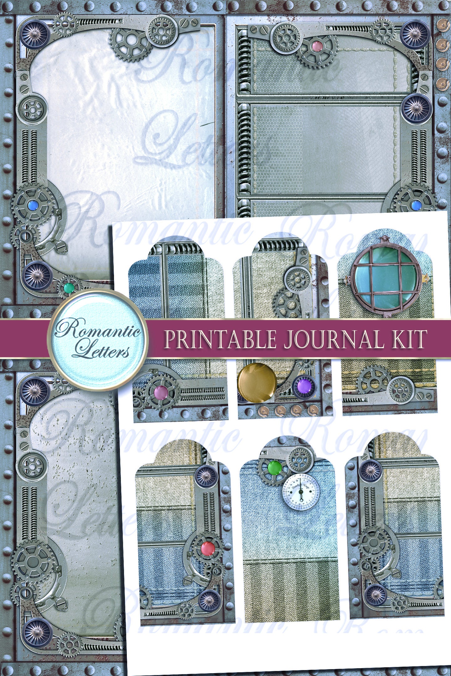 Printable Junk Journal Kit Steampunk Industrial Digital - Etsy