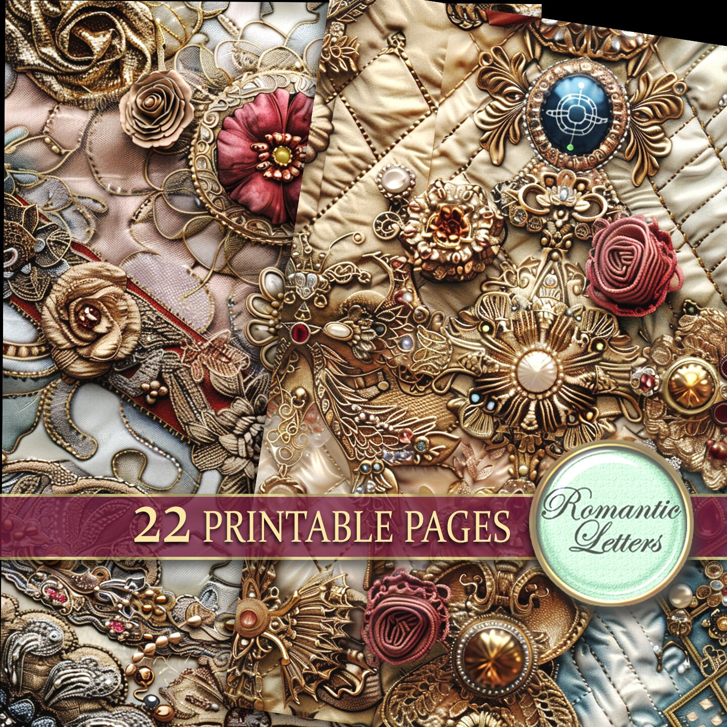 Digital Printable Scrapbook Paper Pack Junk Journal Pages Printable ...