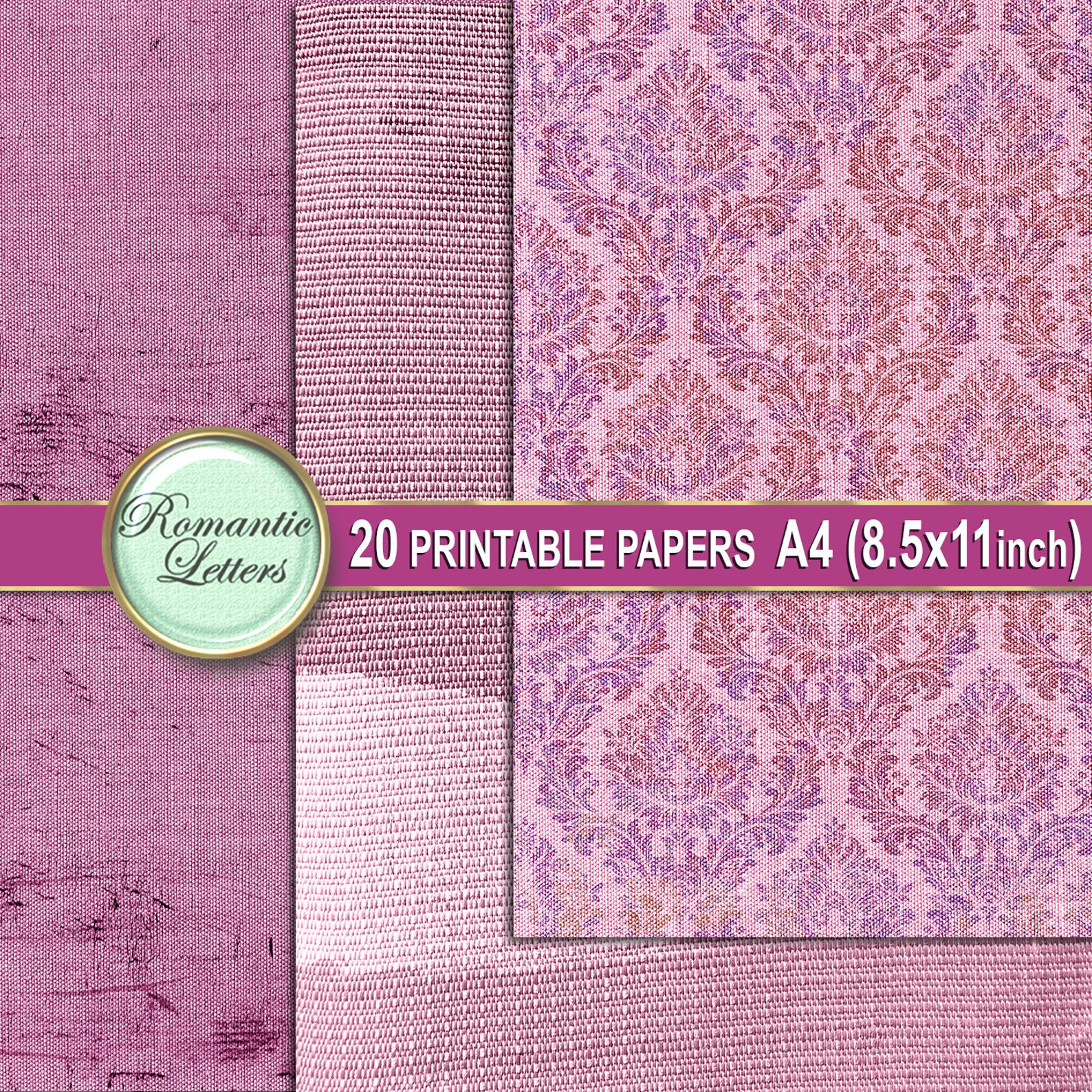 Digital Printable Linen Texture Digital Scrapbook Paper Pack Etsy