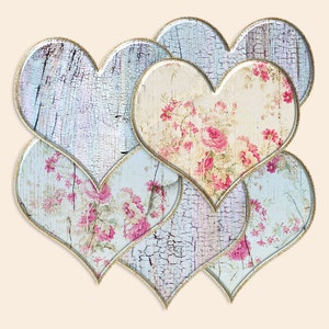 Digital heart clip art Scrapbook clip art Shabby chic rose clip art Heart shabby chic rose Vintage scrapbook clipart heart Vintage
