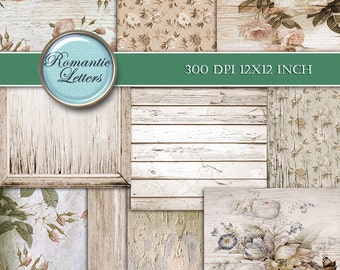 Digital vintage paper digital scrapbook vintage paper vintage digital background digital paper sepia shabby chic digital scrapbooking  rose