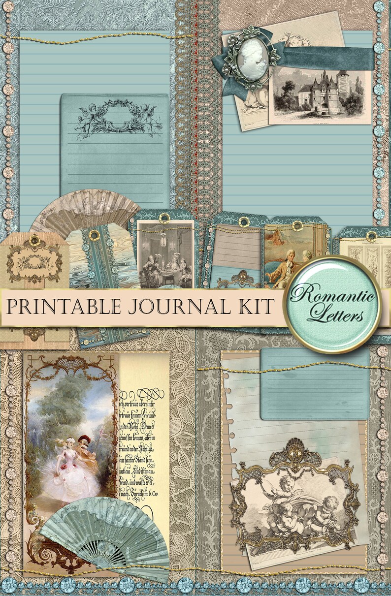 Printable Junk Journal Kit Digital Scrapbooking Paper | Etsy