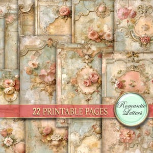 Shabby Chic digitales Scrapbooking Papier Pack Blumen digital bedruckbares Decoupage Papier Hintergrund Puppenhaus Tapete Wandbeschaffenheit