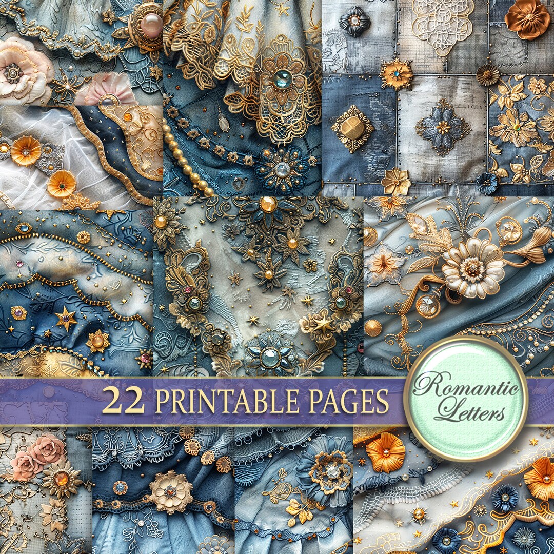 Digital Printable Scrapbook Paper Pack Junk Journal Pages Shabby Chic ...