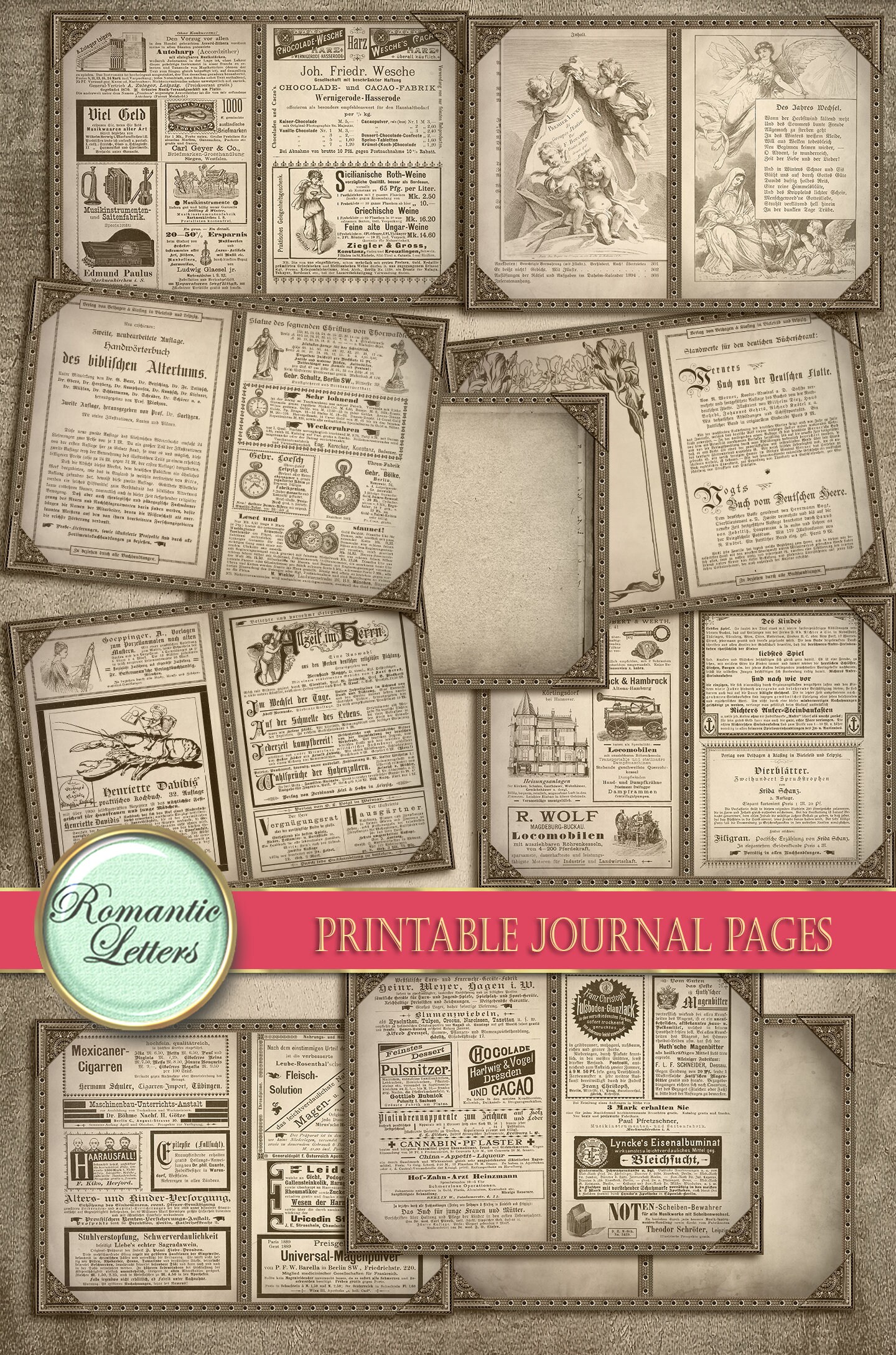 Printable Junk Journal Pages Vintage Ephemera Victorian Paper Digital ...