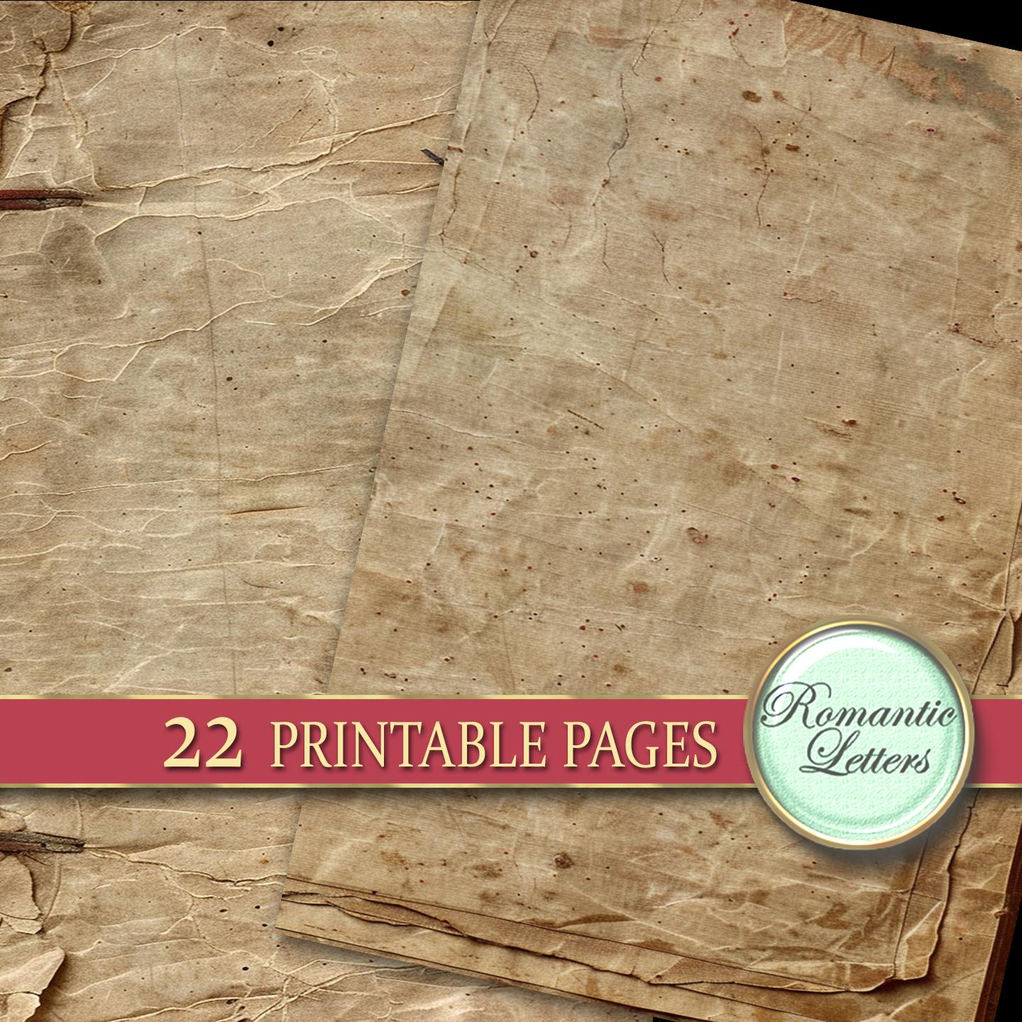 Printable Old Scrapbook Paper Pack Grunge Junk Journal Pages Neutral ...