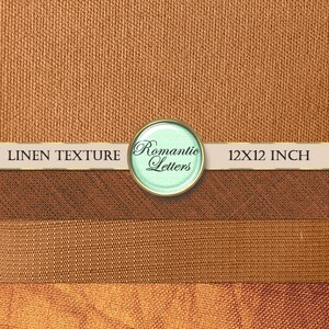Peut inclure: Une texture de lin brune avec le texte "Romantic Letters" et "LINEN TEXTURE 12X12 INCH" dans une banni&egrave;re blanche.