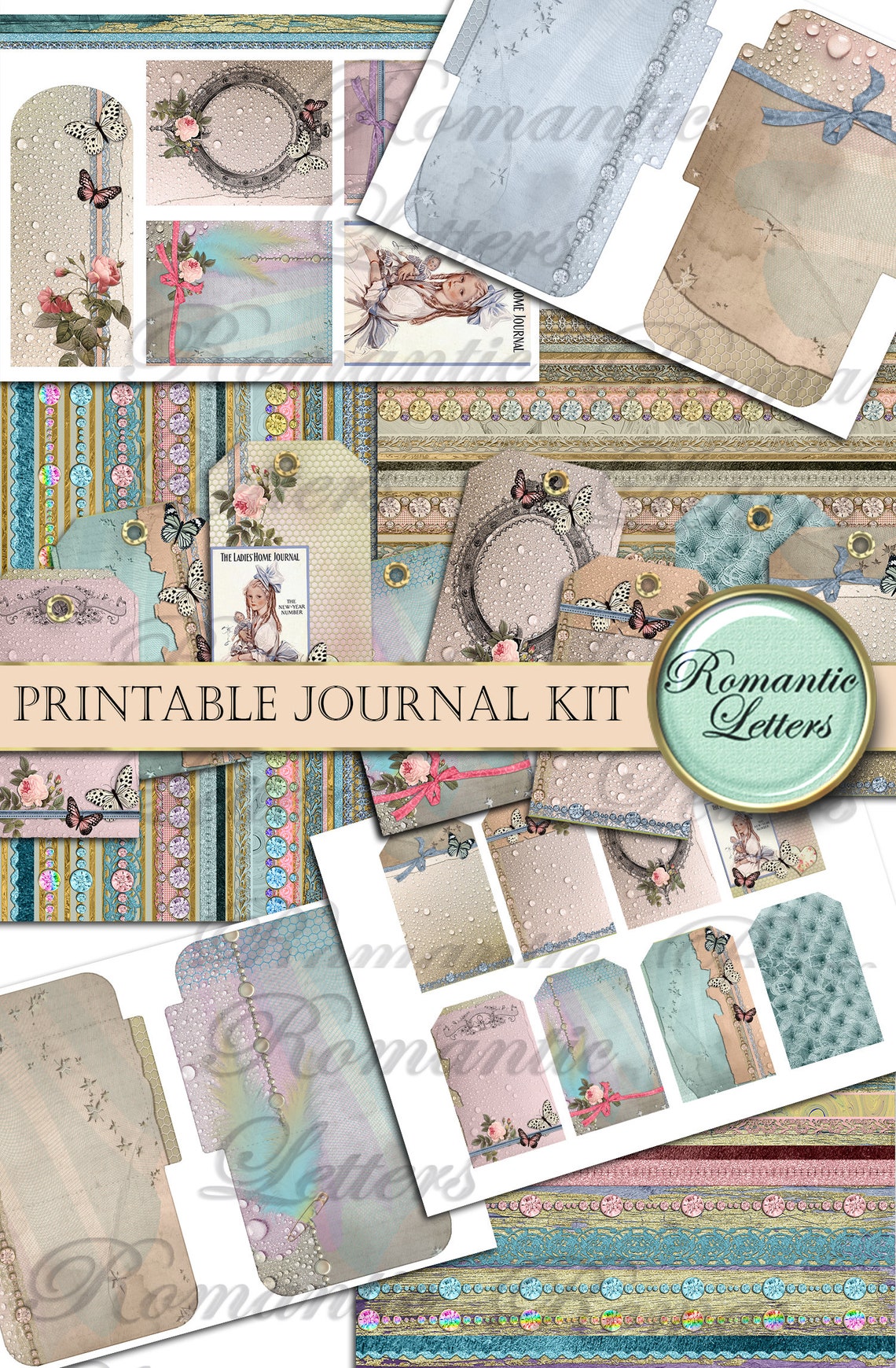 Printable Junk Journal Kit Digital Collage Sheet Printable Junk Journal ...