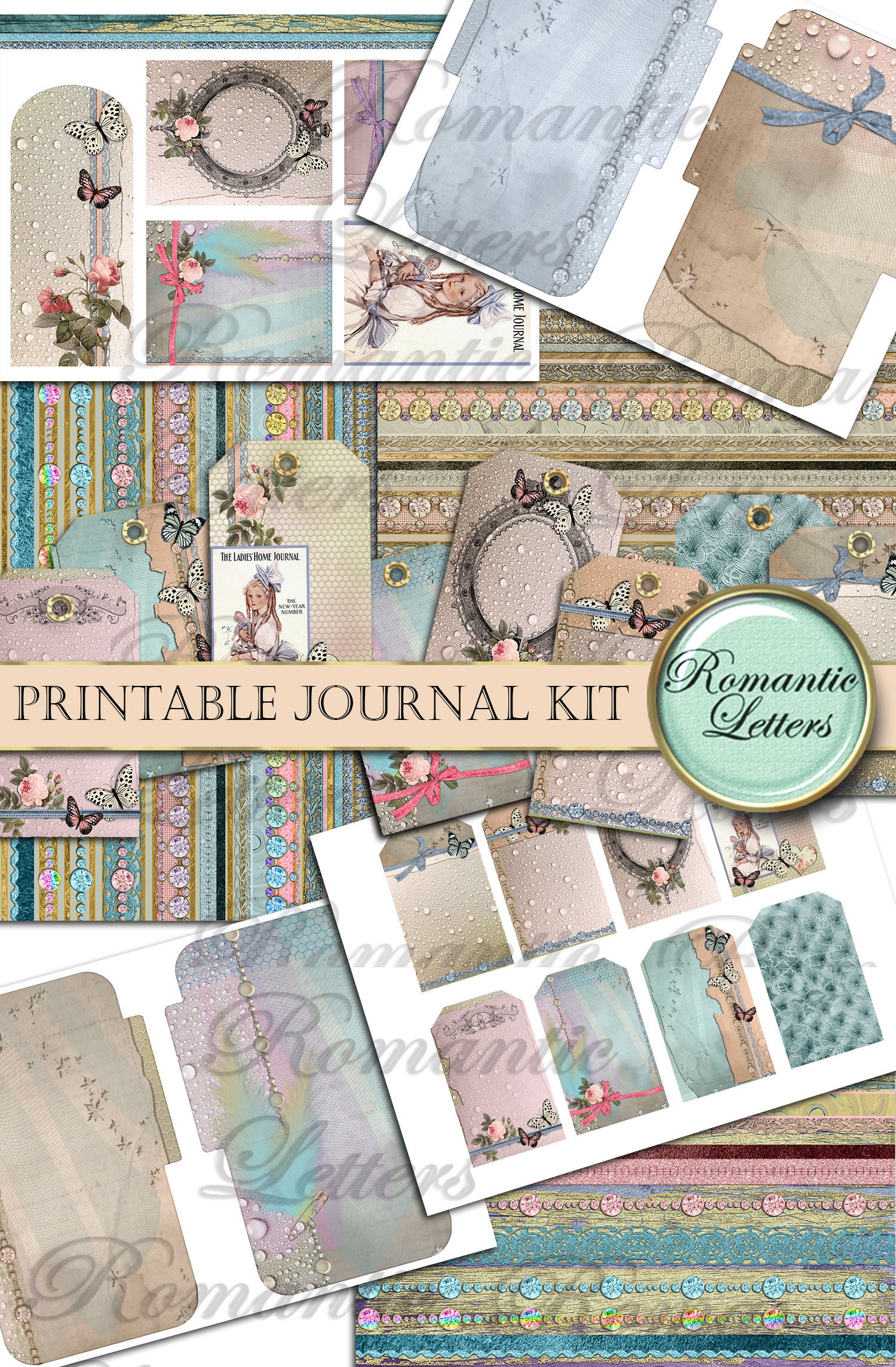 Printable Junk Journal Kit Digital Collage Sheet Printable Junk Journal ...