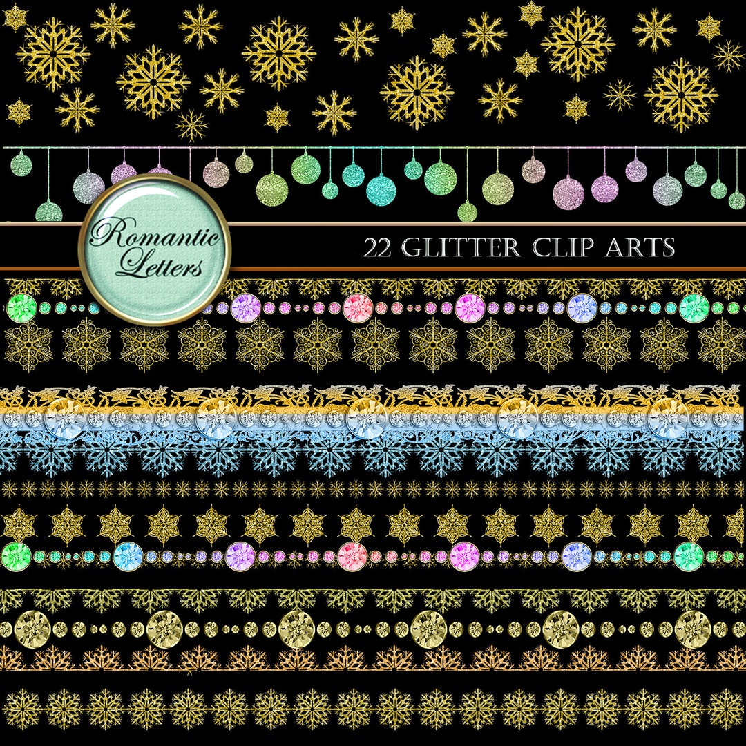 Christmas Clip Art Gold Glitter Clip Art Christmas Digital Scrapbook