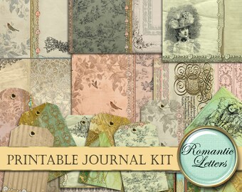 Junk journal kit Printable junk journal paper craft instant download digital 8.5x11 printable journal pages vintage victorian mini album