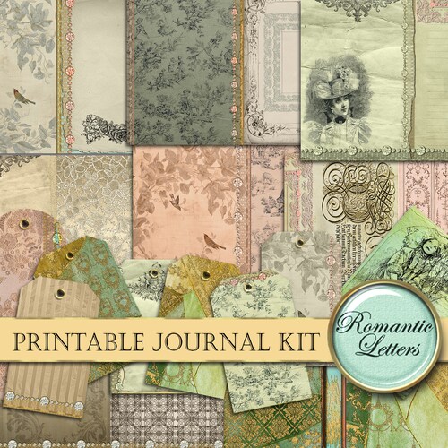 Printable Junk Journal Kit Victorian Digital Scrapbooking - Etsy