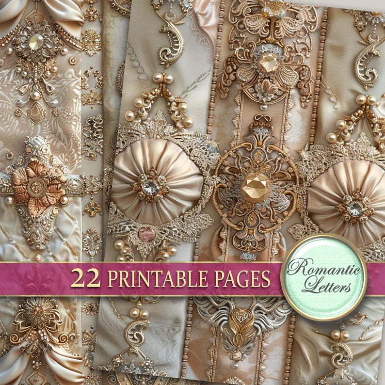 Digital Printable Scrapbook Paper Pack Shabby Chic Wedding Fabric ...