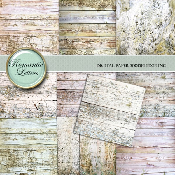 Digital Paper white wood Digital Scrapbook Paper Pack white Wood Texture  digital photography backdrop background  Shabby Chic wood paper