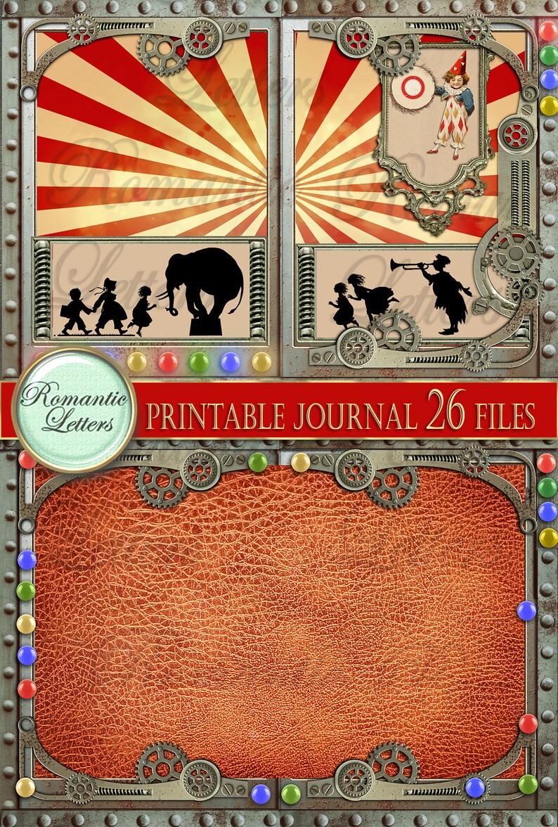 Vintage Circus Printable Junk Journal Kit. Digital Printable - Etsy