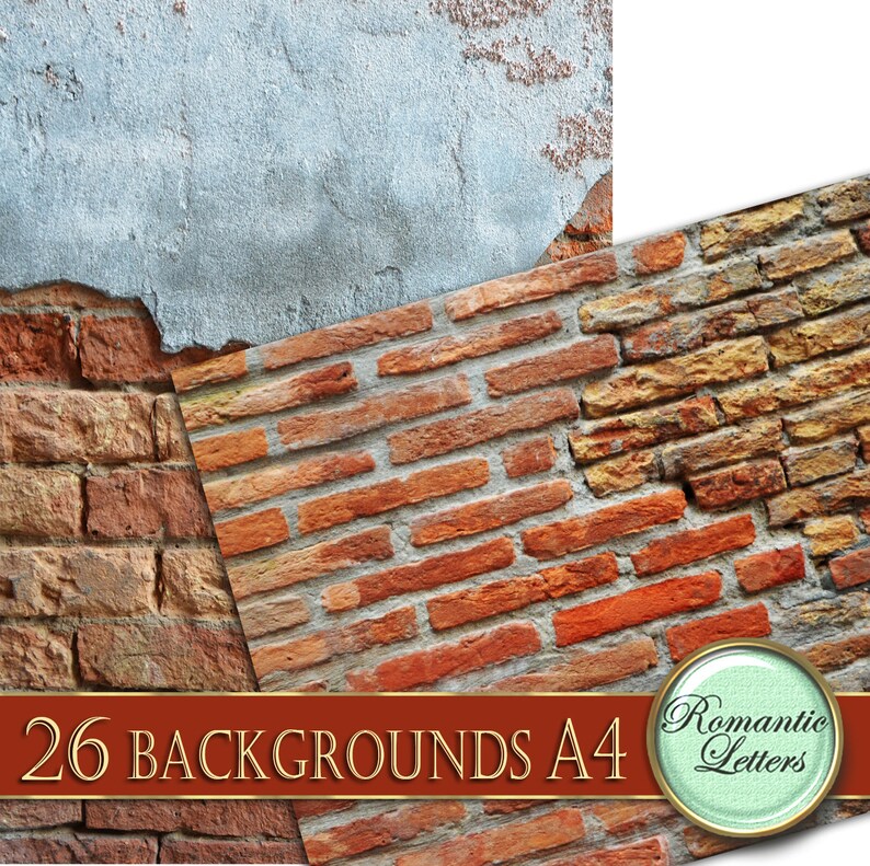 Brick Wall Digital Scrapbook Paper Pack Printable Scrapbooking Etsy