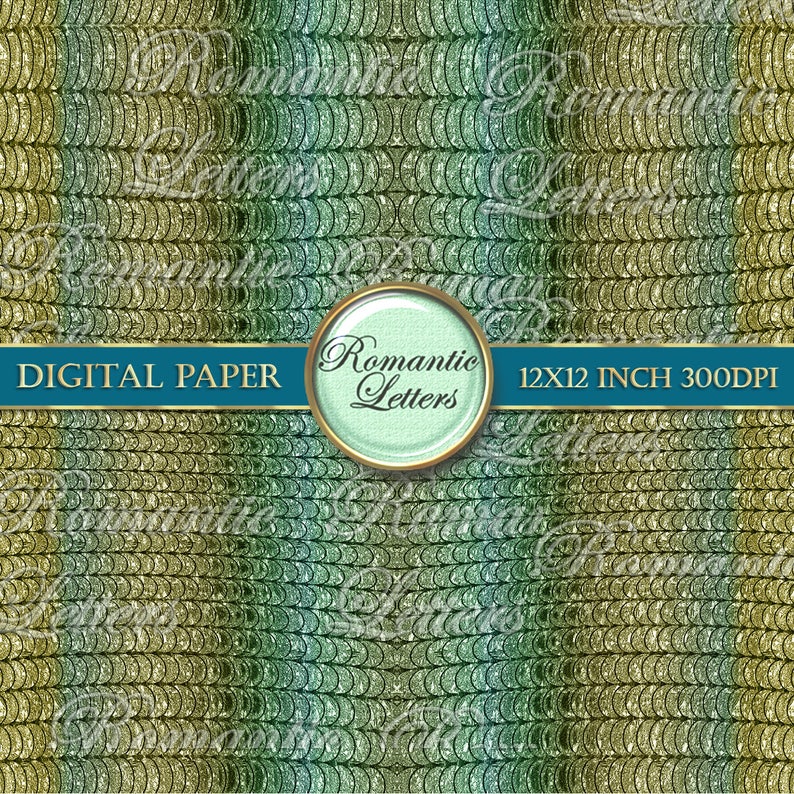 Mermaid Scales Digital Scrapbook Paper Fish Scales Texture Etsy