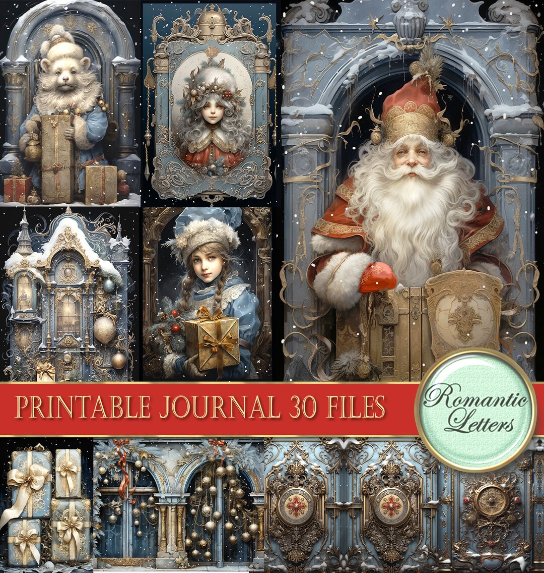 Printable Junk Journal Christmas Night Printable Journal Pages Cards ...