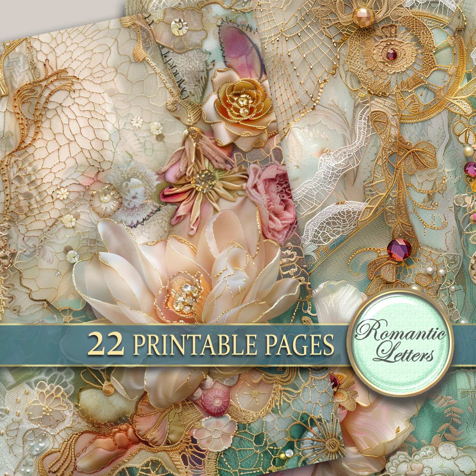 Printable Digital Junk Journal Pages Wedding Scrapbook Paper Pack ...