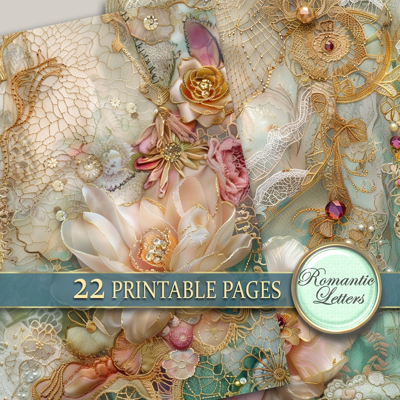 Printable Digital Junk Journal Pages Wedding Scrapbook Paper Pack ...