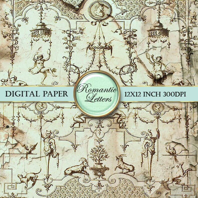 Victorian paper digital scrapbook paper pack digital printable Etsy