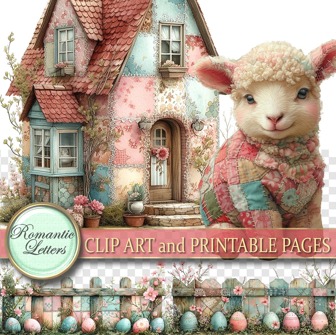 Easter Digital Scrapbook Clip Art Easter Egg Watercolor Clip Art Rabbit ...