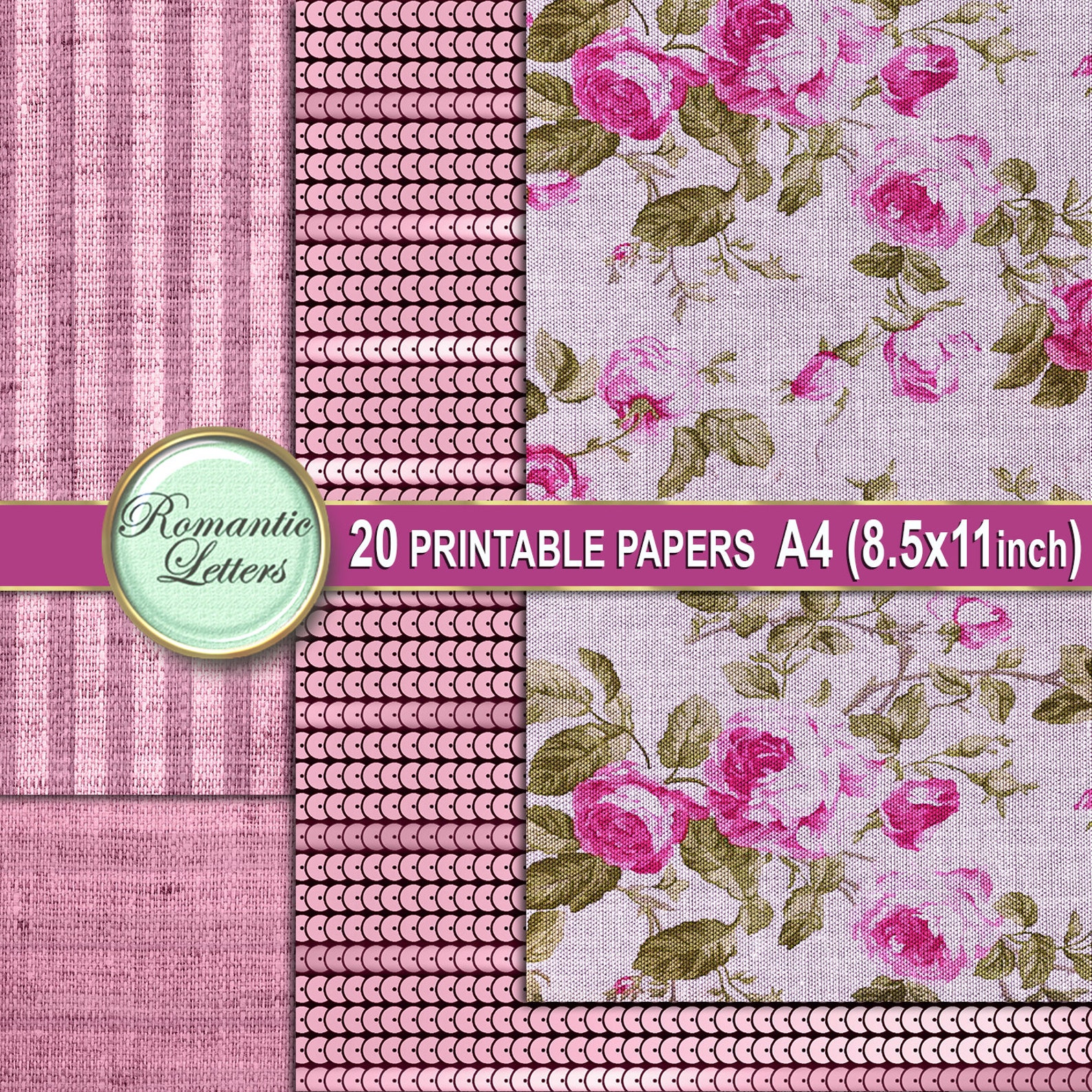 Digital Printable Linen Texture Digital Scrapbook Paper Pack Etsy