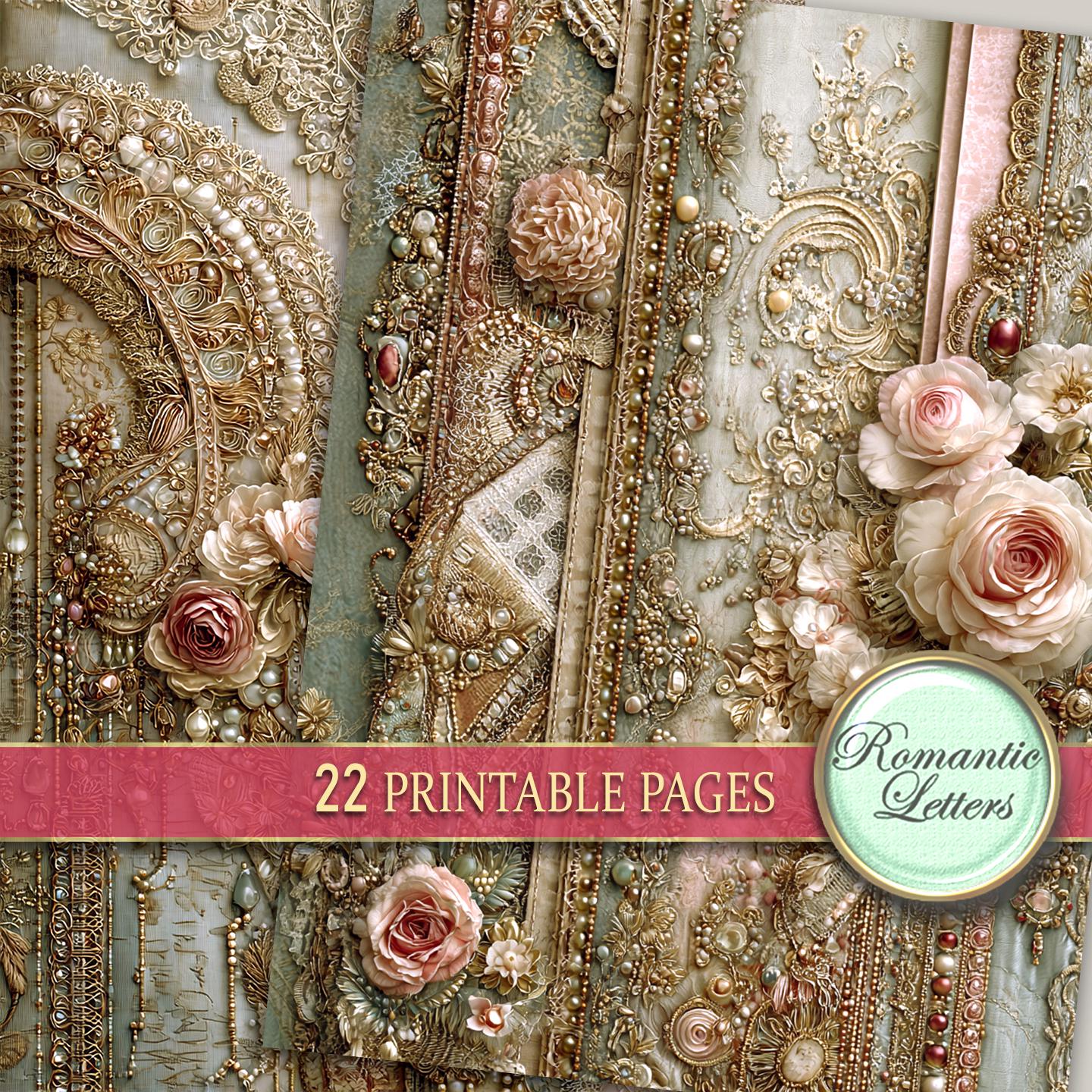 Digital Printable Scrapbook Paper Pack Shabby Chic Junk Journal Pages ...