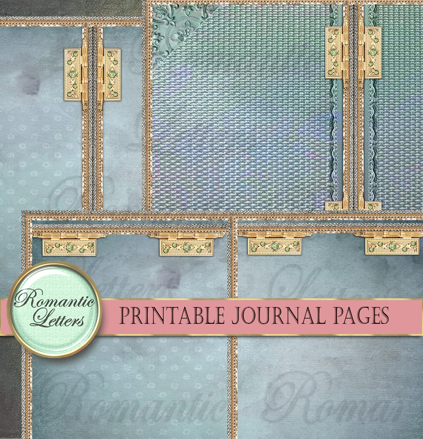 Printable Junk Journal Kit Digital Scrapbook Backgrounds Printable Junk ...