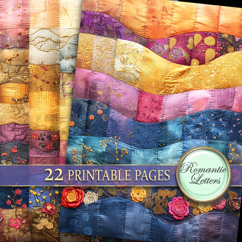Digital Printable Scrapbook Paper Pack Junk Journal Paper Patchwork ...