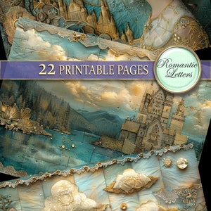 Digital Printable Scrapbook Paper Pack Magic Forest Castle Patchwork ...
