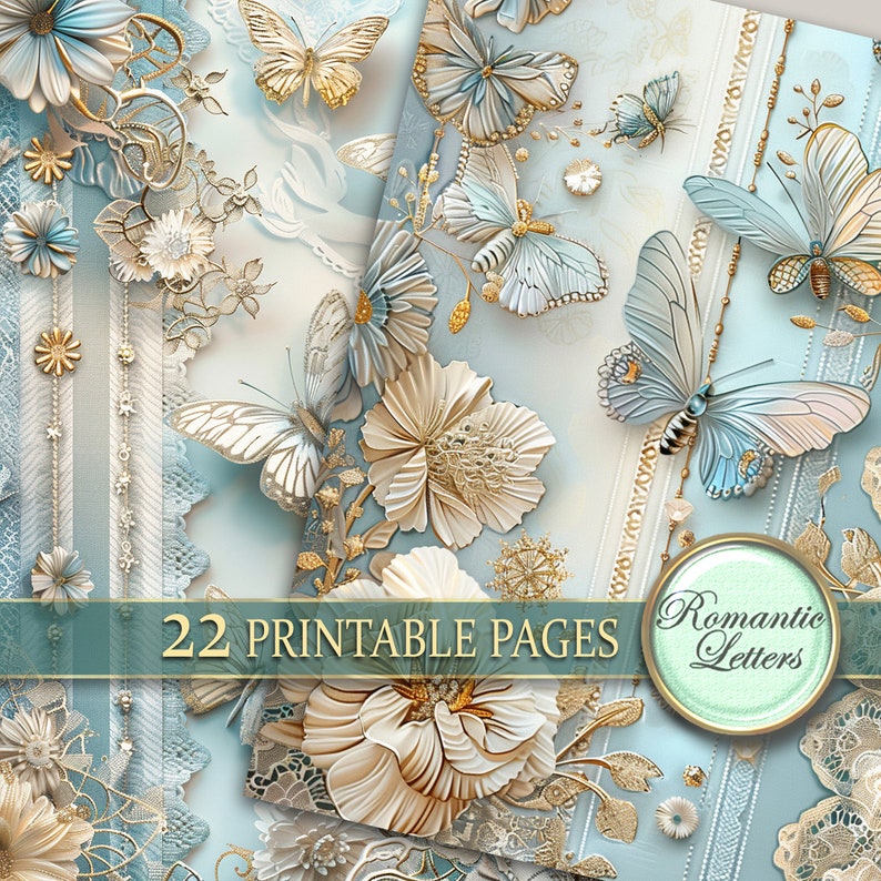 Printable Digital Junk Journal Pages Newborn Baby Scrapbook Paper Pack ...