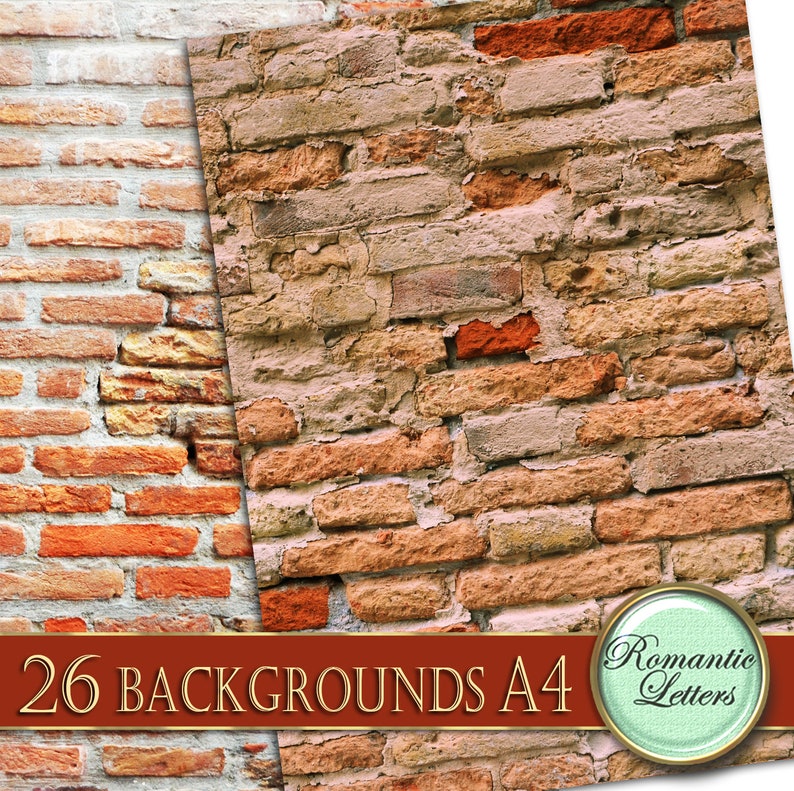 Brick Wall Digital Scrapbook Paper Pack Printable Scrapbooking Etsy