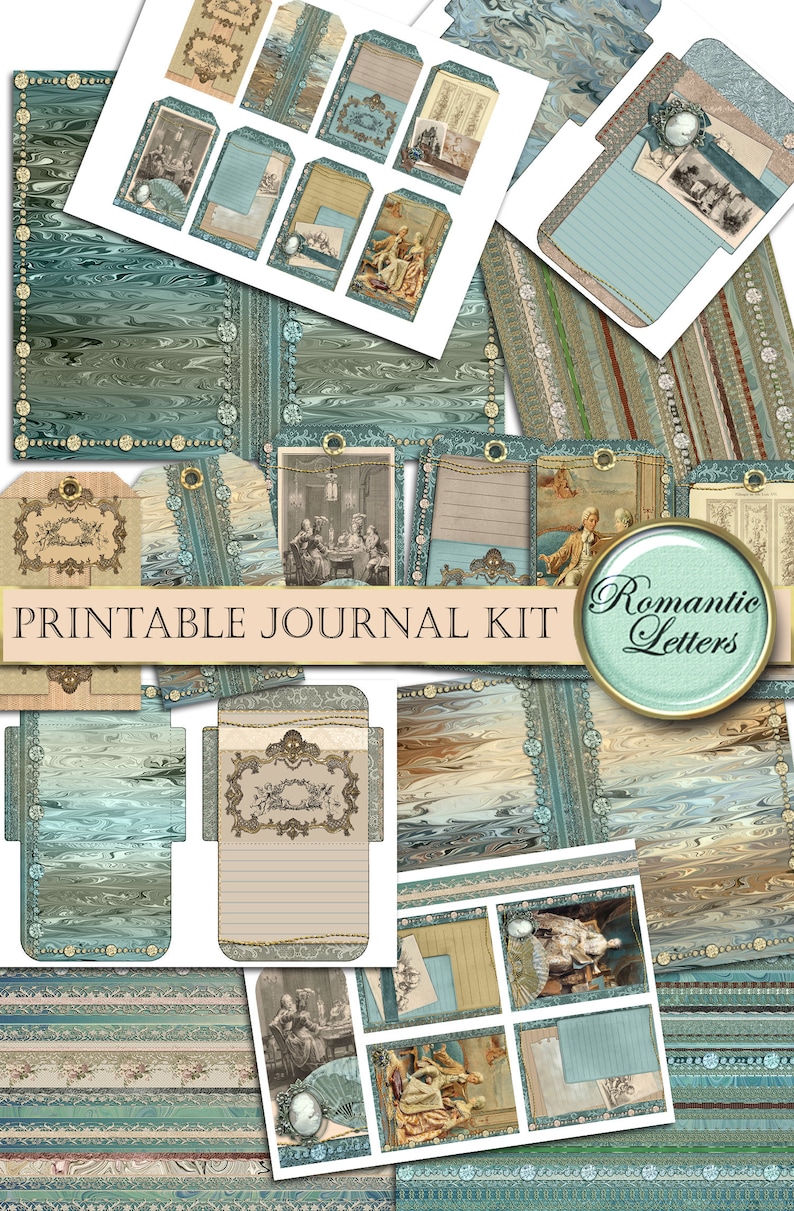 Printable Junk Journal Kit Digital Scrapbooking Paper | Etsy