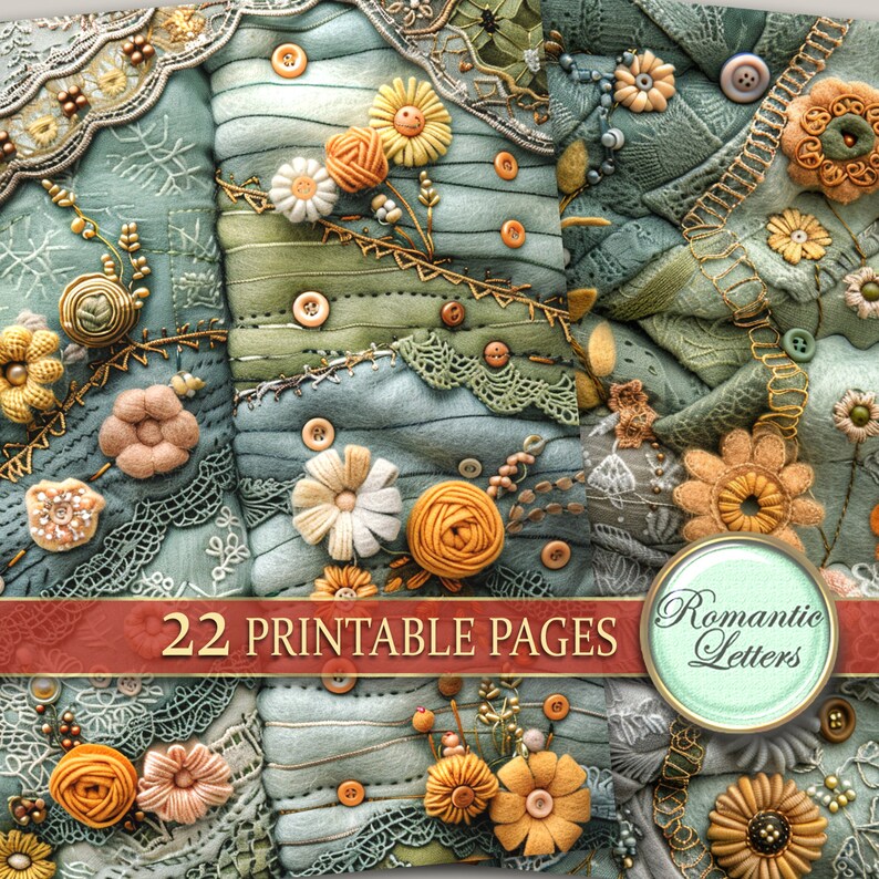 Digital Printable Scrapbook Paper Pack Junk Journal Paper Patchwork ...