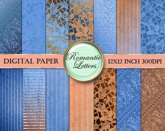 Digital scrapbooking photo album paper pack background digital printable scrapbook paper pack fabric lace texture scrapbook journal paper