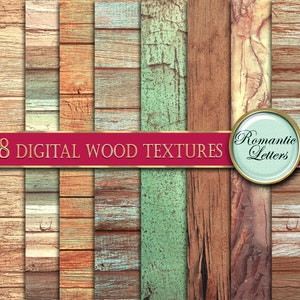 Paquete de papel para álbum de recortes digital vintage con fondo de madera, fondo digital con foto de recién nacido, textura de madera rústica, fondo digital, tablones de madera digitales
