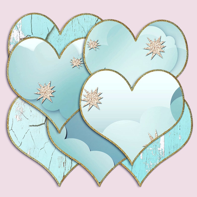 Newborn clip art digital scrapbooking clip art Newborn baby boy clip art heart Shabby chic clipart heart Gold stars night Digital clip art