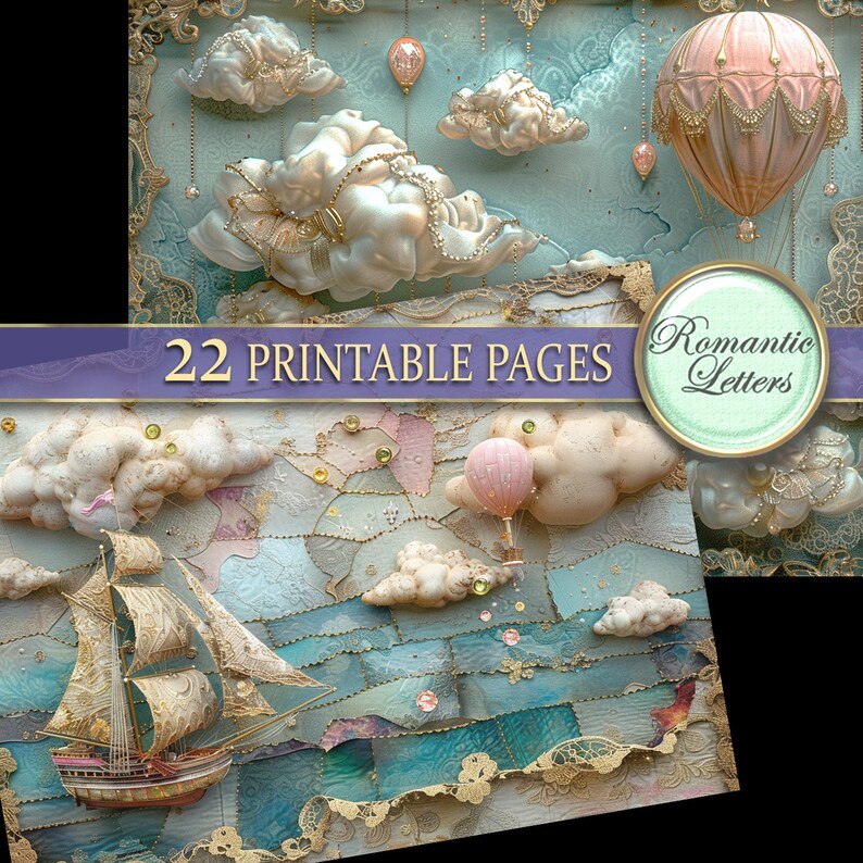 Digital Printable Scrapbook Paper Pack Fairytale Castle Patchwork ...
