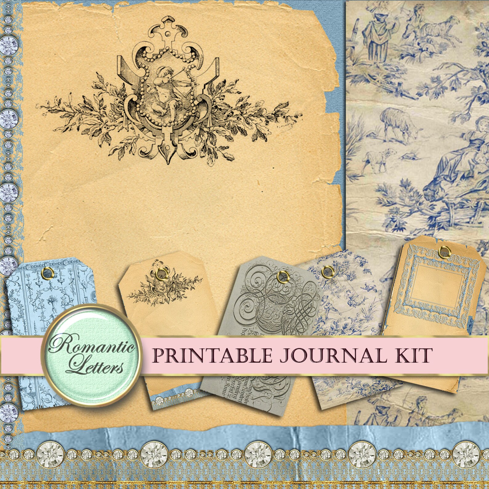 Mini Journal Back Printable Printable Journal Pages A4 Printable Scrapbook Kit Paper 8.5x11 ...