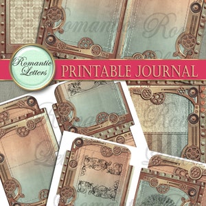 Steampunk Printable Junk Journal Kit Industrial Digital Scrapbook ...