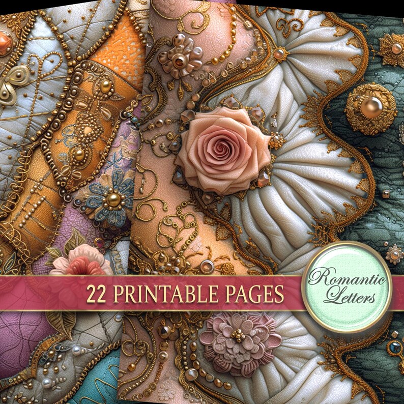 Digital Printable Scrapbook Paper Pack Junk Journal Pages Luxury ...