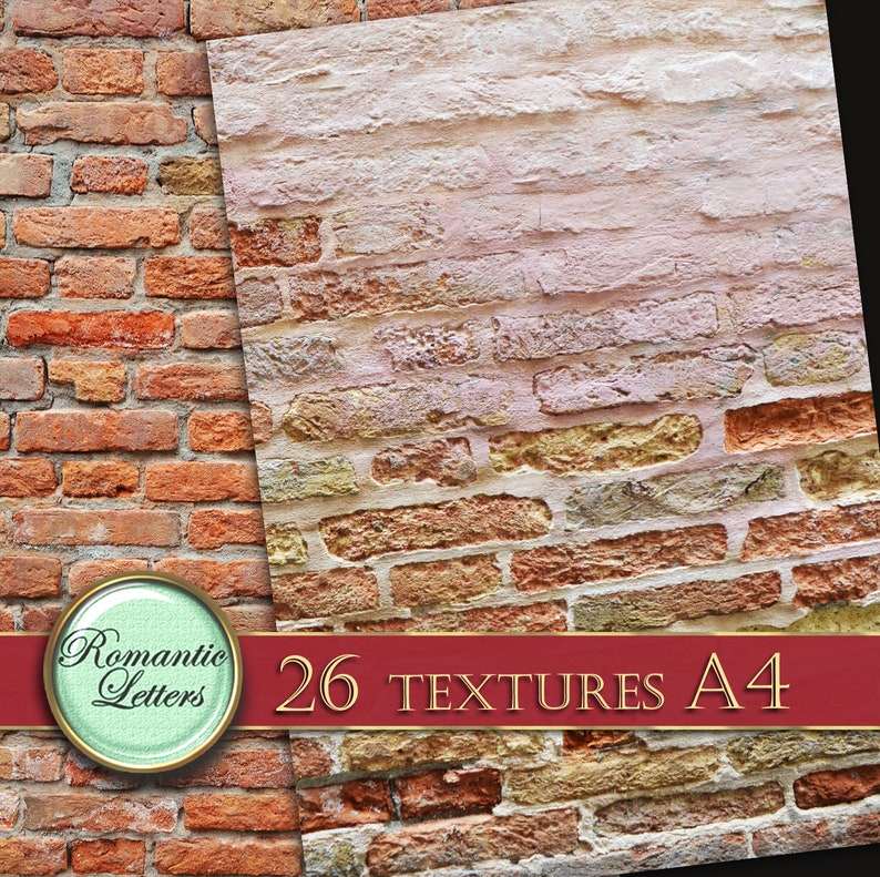 Brick Wall Digital Scrapbook Paper Pack Printable Scrapbooking Etsy