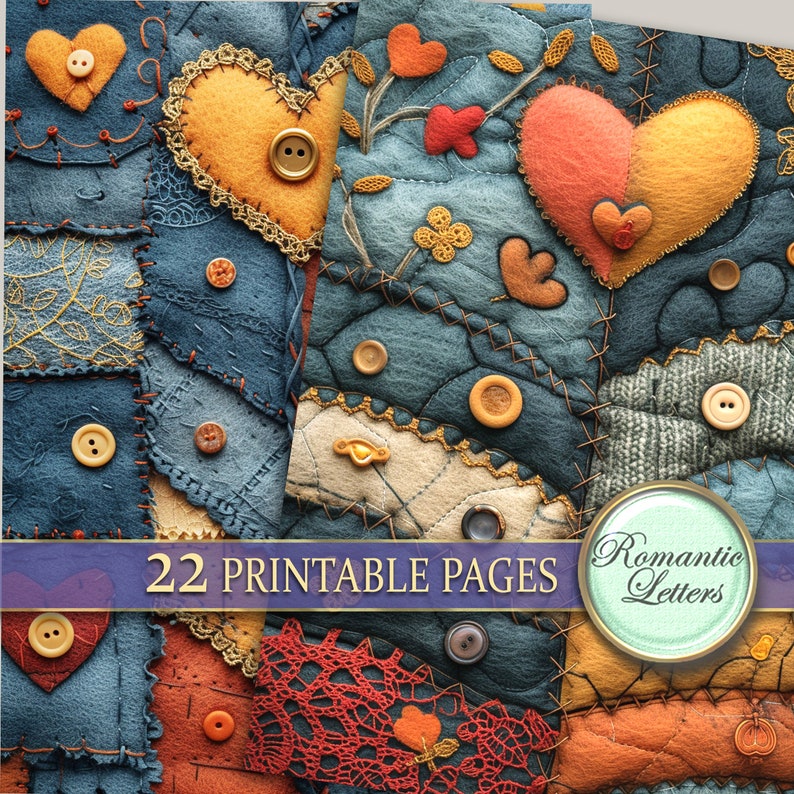 Patchwork Digital Printable Scrapbook Paper Pack Junk Journal Paper ...