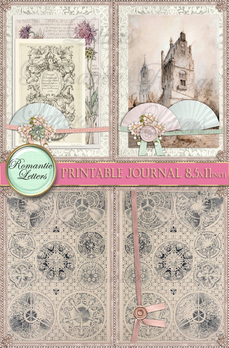 Printable Junk Journal Kit Printable Scrapbook Paper 8.5x11 Digital ...