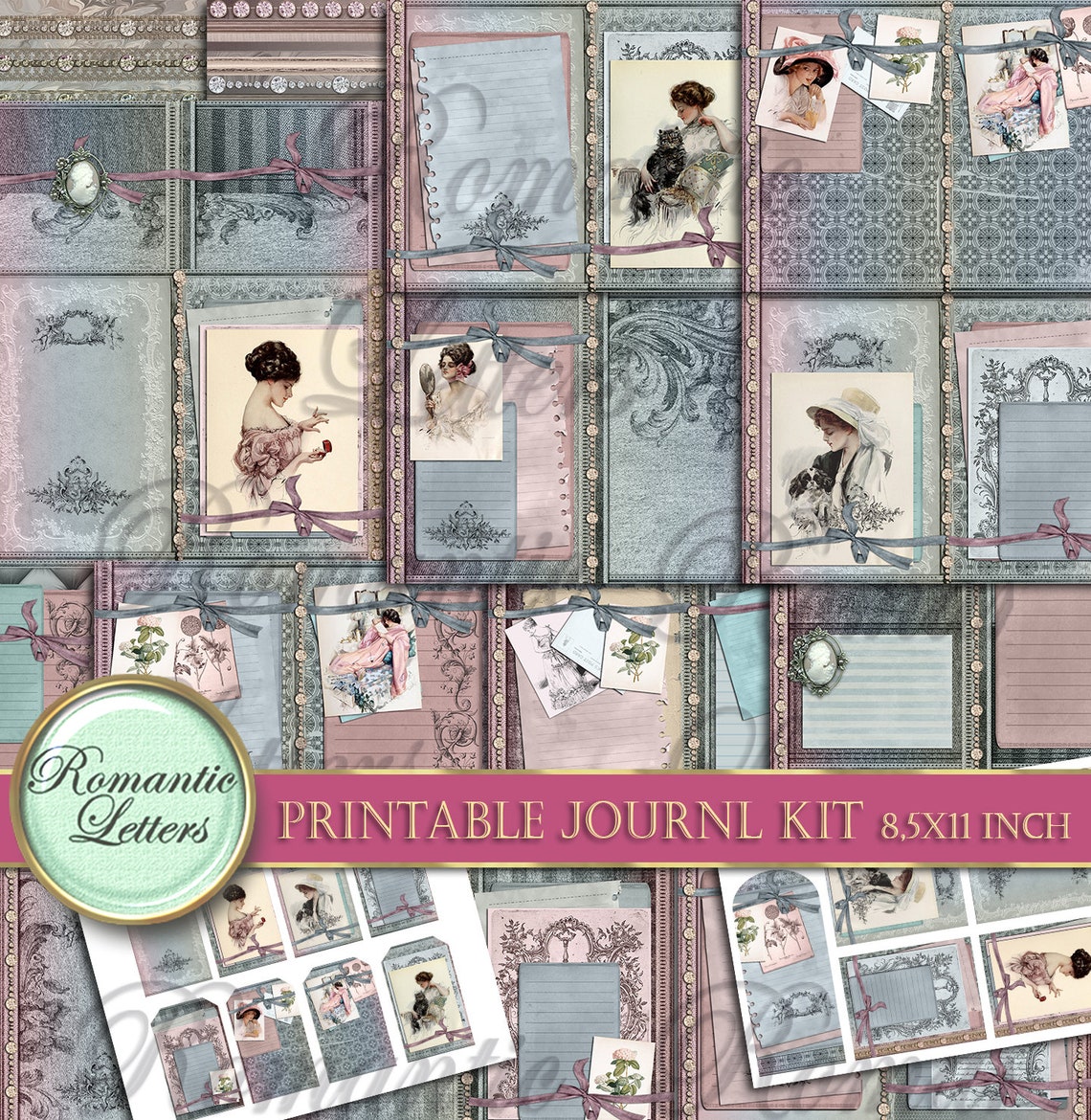 Printable Junk Journal Kit Victorian Digital Scrapbooking Printable ...